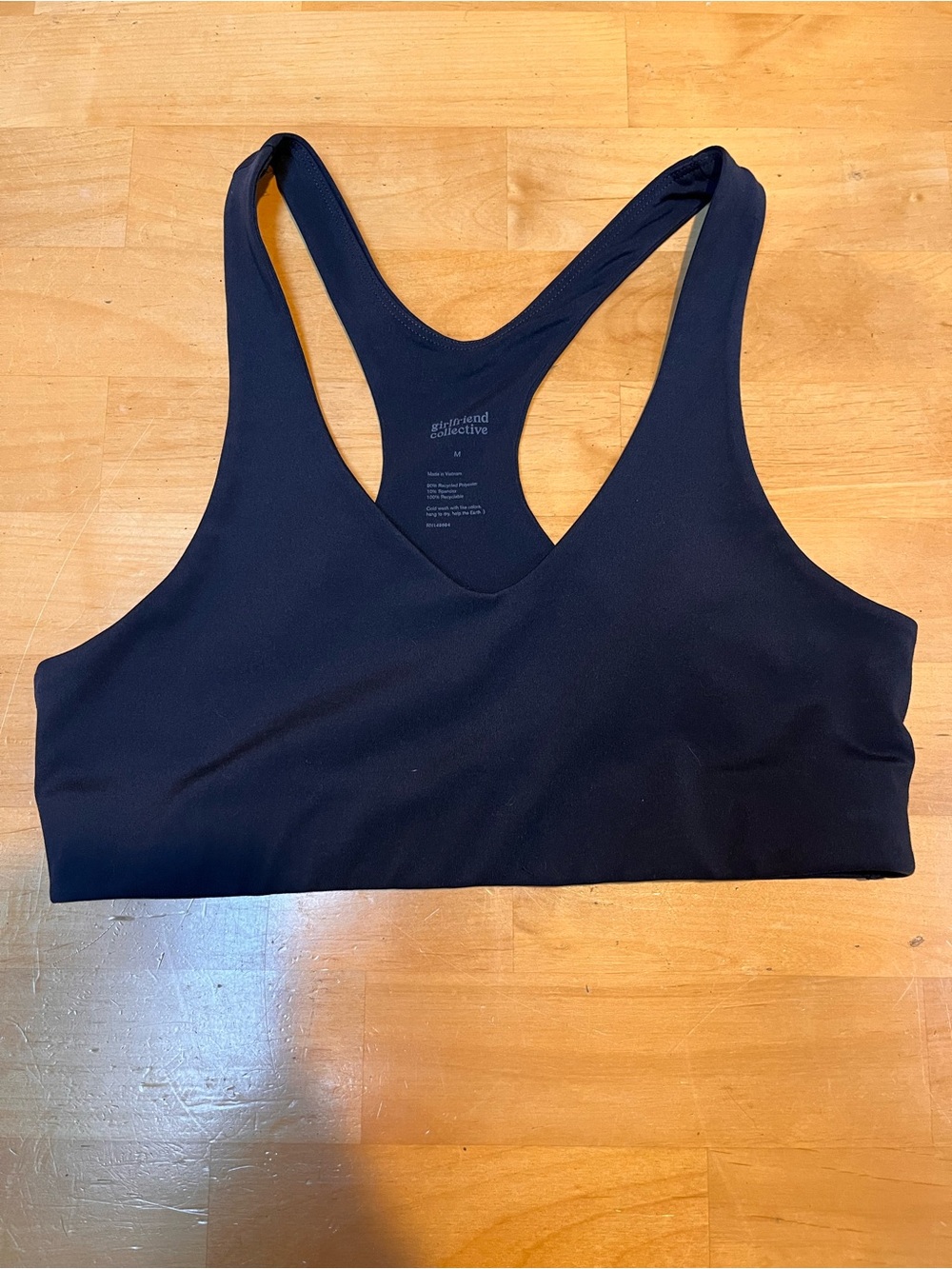 girlfriend collective Navy Racerback Bra